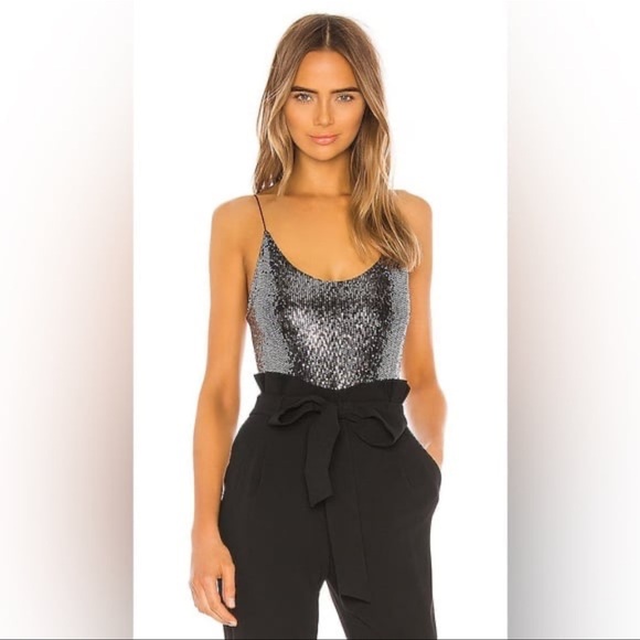 Alice + Olivia Emilia Spaghetti Strap Bodysuit in Black XS - Picture 8 of 8